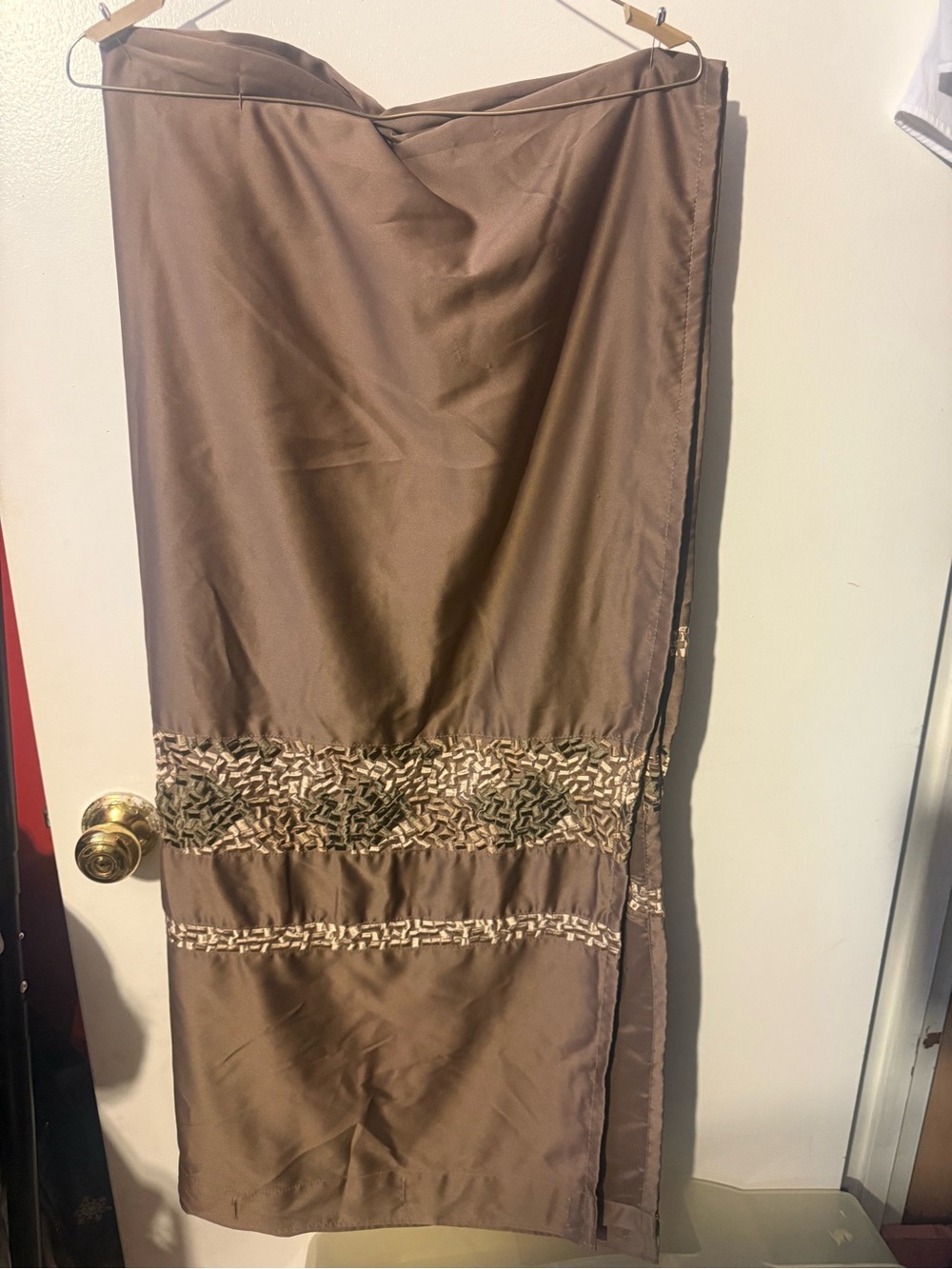 Croscill Brown Embellished Shower Curtain Panel